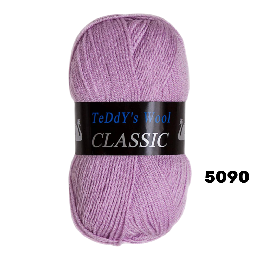 חוט סריגה Teddy's Wool CLASSIC צבע 5090 סגול לילך – 100% אקרילן פרימיום