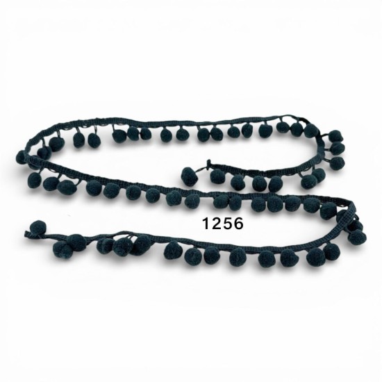 פרנז פונפונים כחול כהה נייבי – דגם 1256 (מחיר למטר)