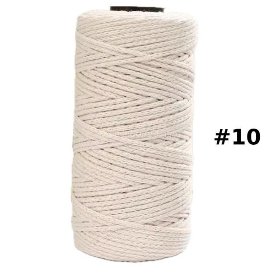 חוט מקראמה בצבע שמנת טבעי – מס’ 10