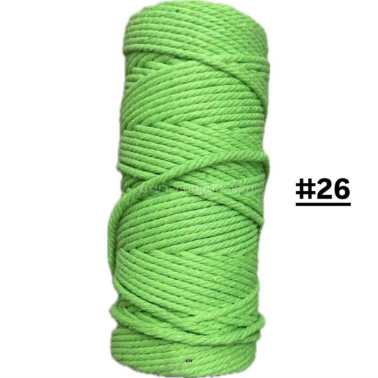 חוט מקרמה בצבע ירוק רענן – מספר #26 | חוט סיבי איכותי ליצירה, מקרמה ו-DIY