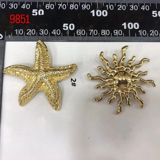 אבזם מתכת כוכב ים ושמש | דגם 9851