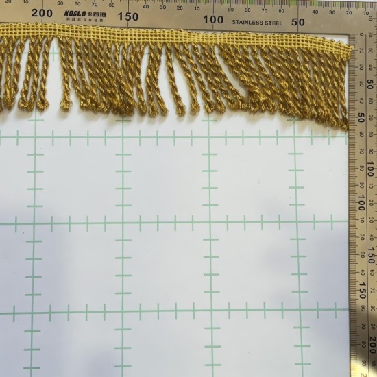 פס פרנזים דק בצבע זהב חרדל – אורך 5 ס״מ דגם 3481