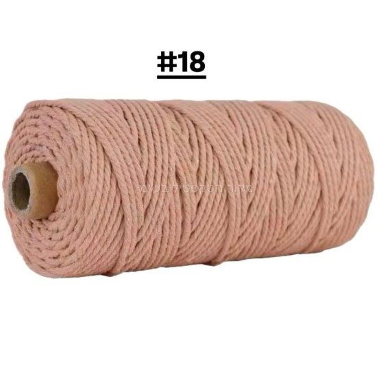חוט מקרמה ורוד טבעי Hobbytime – מספר #18 | חוט סיבי איכותי ליצירה, סריגה, מקרמה ועבודות יד