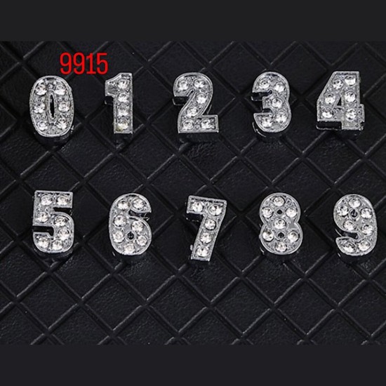 ספרות מתכת משובצות קריסטלים