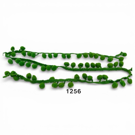 סרט פונפונים ירוק עמוק – דגם 1256 | מחיר למטר