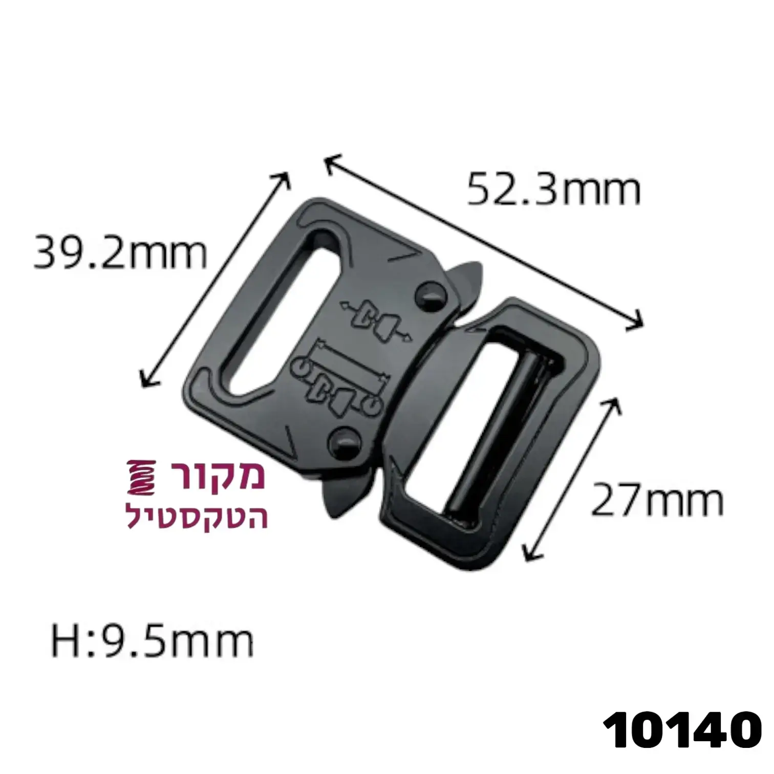 אבזם מתכת מהיר 27 מ״מ שחור – אבזם טקטי חזק לחגורות, רצועות, רתמות וציוד חיילים 