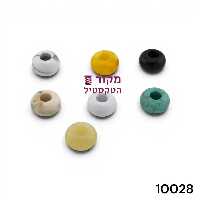 חרוזי חור רחב במראה אבן (רונדל) – למקרמה, בגדי ים , צמידים, שרשראות ותכשיטים