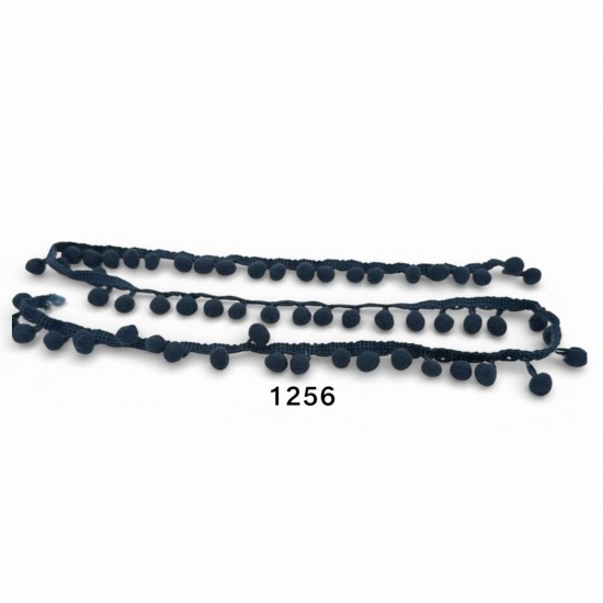 סרט פונפונים כחול כהה נייבי – דגם 1256 | מחיר למטר