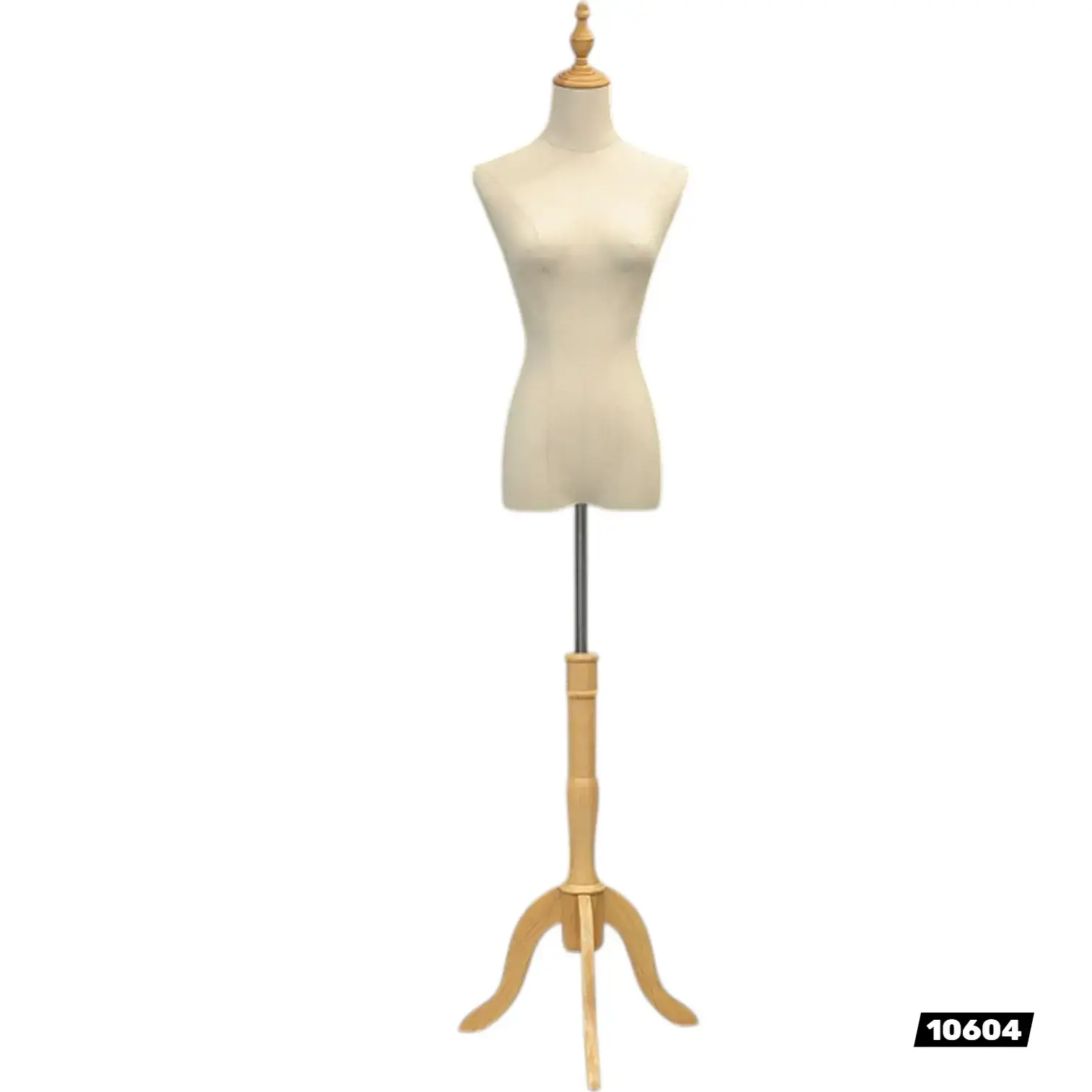 בובת תפירה נשית על סטנד עץ – שמנת S/M | 10604