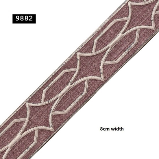 פס רקמה רוחב 8 ס”מ – צבע בורדו