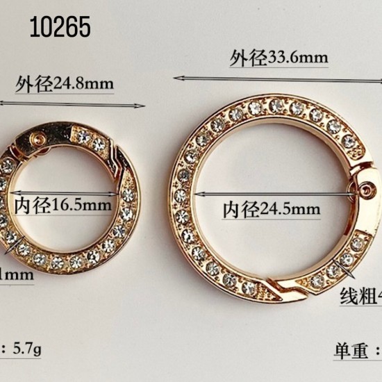 טבעת מתכת מצופה זהב עם קריסטלים – שתי מידות 