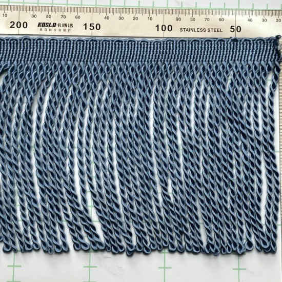 פס פרנזים חוטים שזורים כחול מעושן – אורך 15 ס״מ דגם 9400