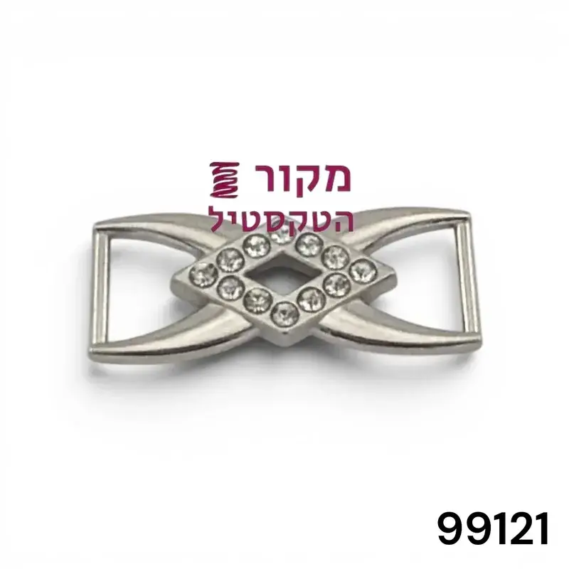 אבזם מתכת מחבר משובץ קריסטלים לבגדי ים, שמלות וחגורות