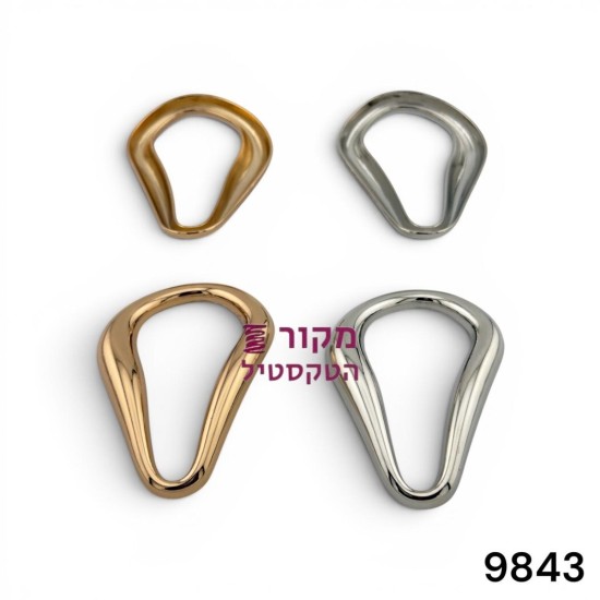 טבעת מתכת פתוחה זהב/כסף לרצועות ולבגדי ים