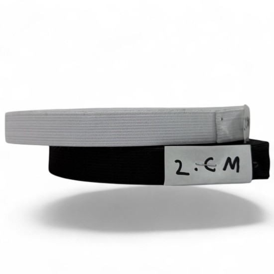 גומי סריגה פלטה 2 ס״מ – שחור / לבן