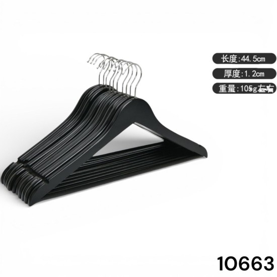  קולבים מעץ בצבע שחור