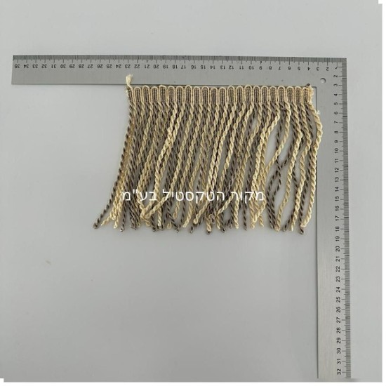 פרנז טקסטיל מפותל שמנת וחום כהה – גובה 15 ס”מ (נמכר לפי מטר) דגם 9400