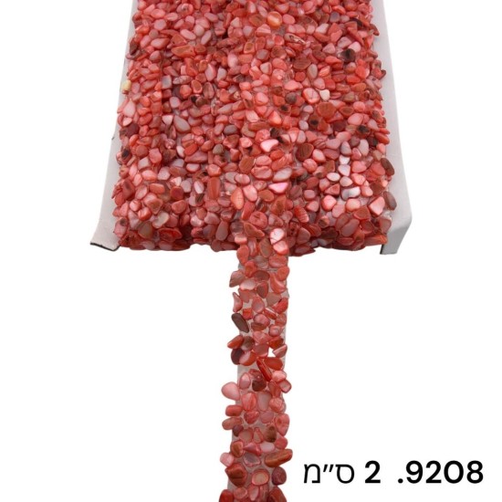 סרט אבנים קורל אבני חן גמיש 2 ס״מ 9208