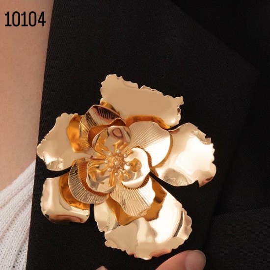 קישוט פרח מתכת מוזהב – גדול 