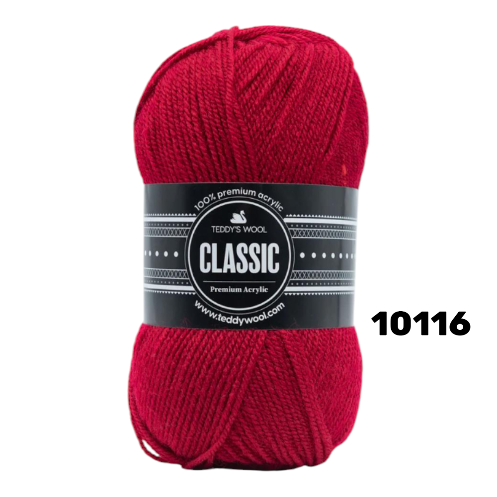 חוט סריגה Teddy's Wool CLASSIC צבע 10116 – פוקסיה / ורוד פוצ'יה עז – 100% אקרילן פרימיום – 100 גרם / 220 מטר