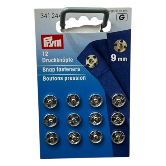 סט 12 טיק-טקים מתכת Prym – קוטר 9 מ”מ