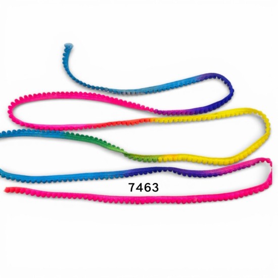 סרט פונפונים ריינבו מולטי צבעוני – דגם 7463 | מחיר למטר