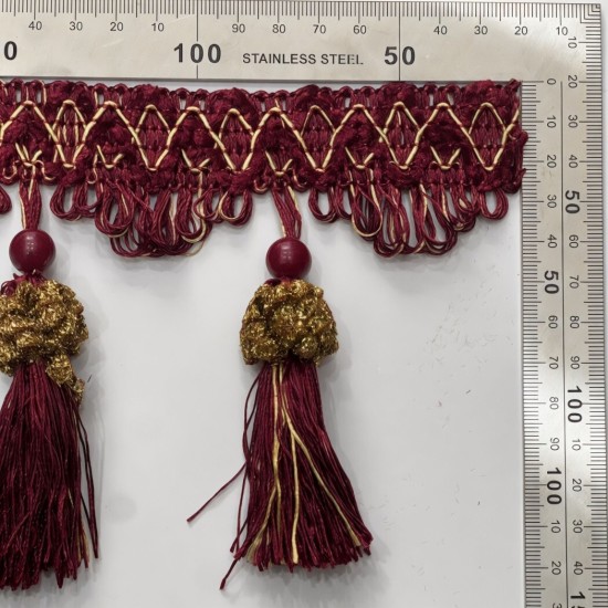 פרנז בורדו עם חרוז וגדיל מוזהב – 13 ס״מ דגם9586