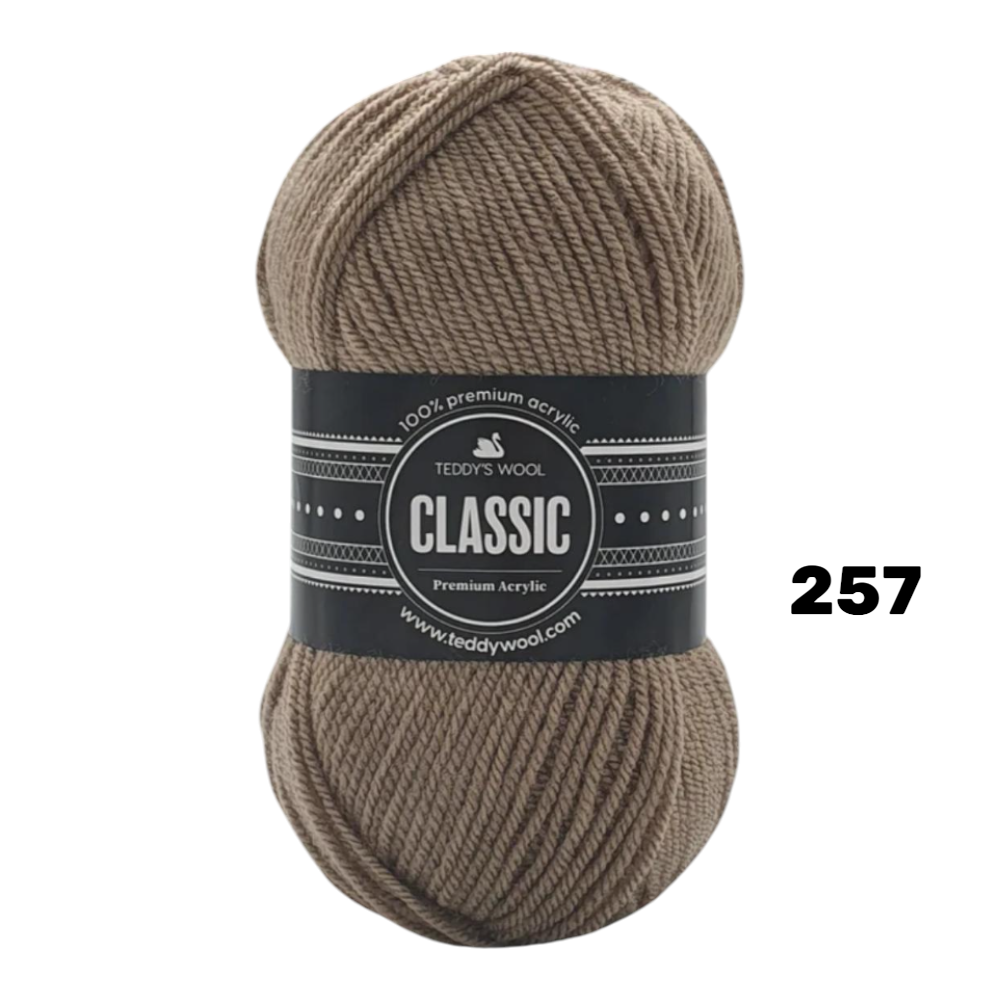 חוט סריגה Teddy's Wool CLASSIC – 100% אקריליק פרימיום – 100 גרם / 220 מטר – צבע 257