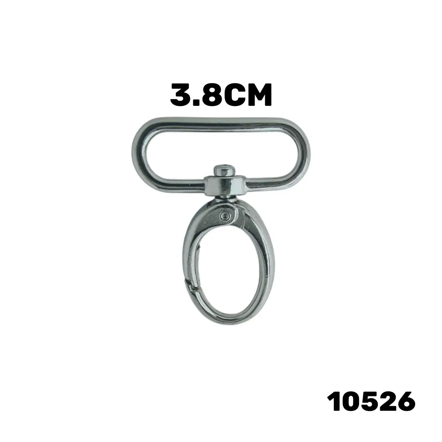 אבזם מתכת מסתובב לרצועת תיק 3.8 ס״מ – קליפס לובסטר כסוף 