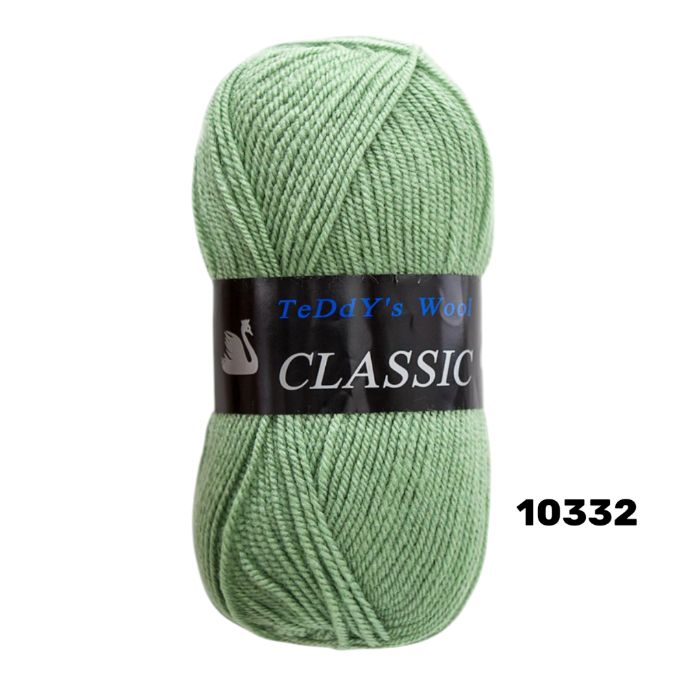 חוט סריגה Teddy's Wool CLASSIC – 100% אקריליק פרימיום – 100 גרם / 220 מטר – צבע 10332
