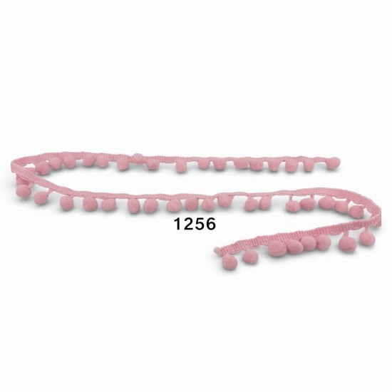 סרט פונפונים ורוד רך – דגם 1256 | מחיר למטר