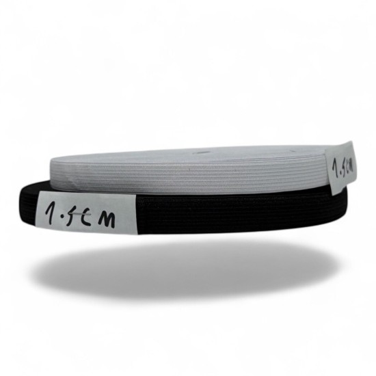 גומי סריגה שטוח 1.5 ס״מ – שחור / לבן
